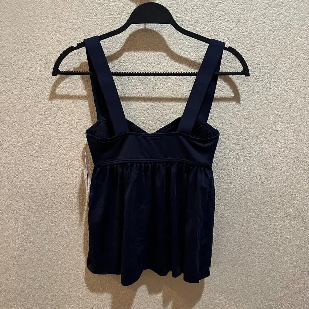 Michael Kors Womens Size S Navy Underwire Babydoll Tankini Swim Top‎ NWT NEW